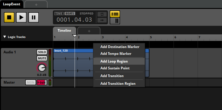 FMOD Studio Loop Region