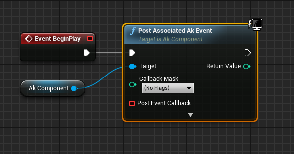 Post Associated Ak Event node in Unreal Engine 4