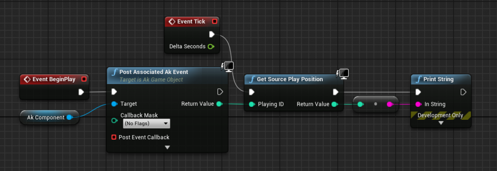 Get Source Play Position blueprint node example 